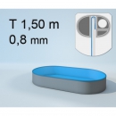 Schwimmbecken Innenh�llen oval - T=150 cm x 0,8 mm -...