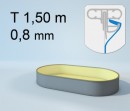 Schwimmbecken Innenh�llen oval - T=150 cm x 0,8 mm -...