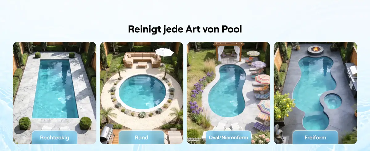 Beatbot Sora P1 für unterschiedliche Poolformen
