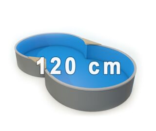 Poolfolien Achtform Tiefe 120 cm