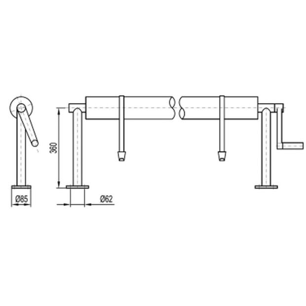 Aufrollvorrichtung DELUXE Fixmontage 260 - 430 cm