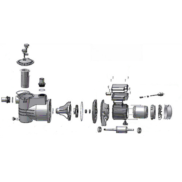 AquaStar 12/14/15 Pumpe - Ersatzteile Nr. 26 - Schraube Lüftergehäusedeckel
