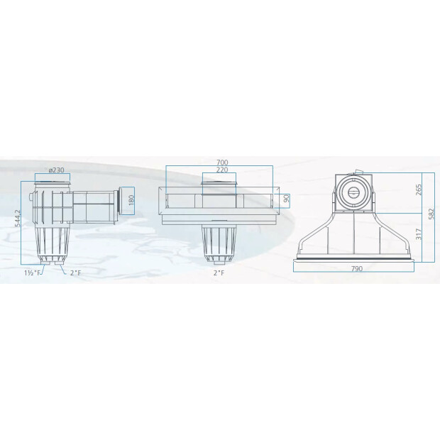 Smart Skimmer High75 weiß ABS weiß