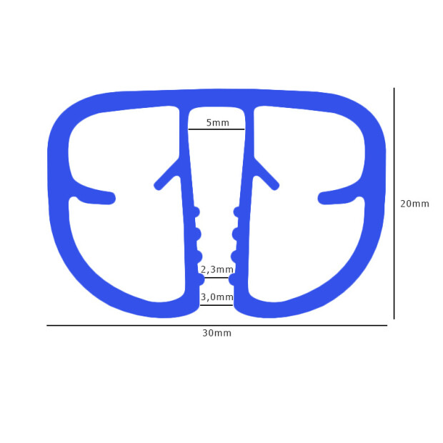 Handlaufpaket BASIC Plus - Achtform, Blau inkl. Profilverbinder 470 x 300 cm
