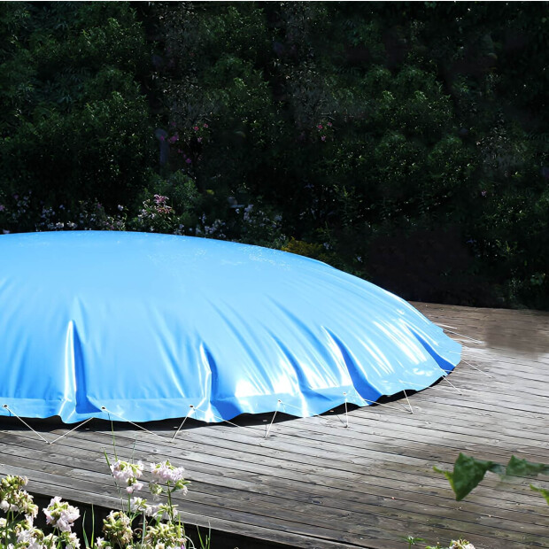 Aufblasbare Poolabdeckung Rund - Sommer und Winterabdeckung in blau 300 cm