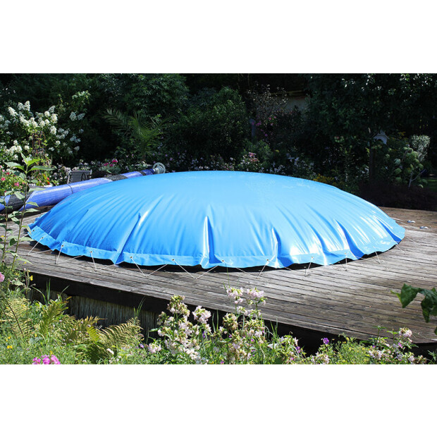 Aufblasbare Poolabdeckung Oval als Winterabdeckung - Farbe: blau