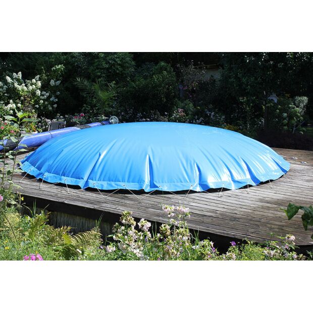 Aufblasbare Poolabdeckung Oval als Winterabdeckung - Farbe: blau 450x300 cm