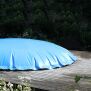 Aufblasbare Poolabdeckung Oval als Winterabdeckung - Farbe: blau 450x300 cm