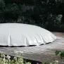 Aufblasbare Poolabdeckung Oval - Sommer und Winterabdeckung - grau
