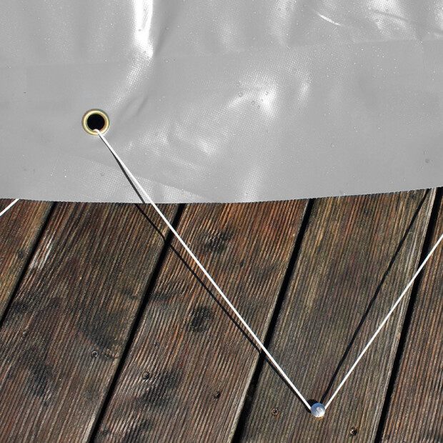 Aufblasbare Poolabdeckung Rechteck - Sommer und Winterabdeckung - grau 700x350 cm