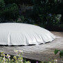 Aufblasbare Poolabdeckung Oval - Sommer und Winterabdeckung - grau 450x300 cm