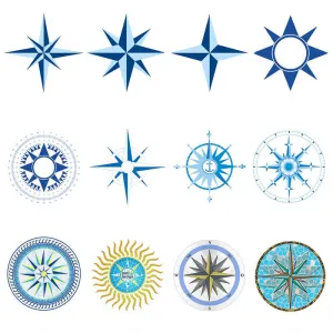 Dekosticker Standard - Serie: Windrosen