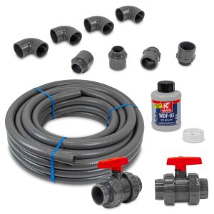 Pool PVC Verrohrungsset mit Flexschlauch 25 m und 2x...