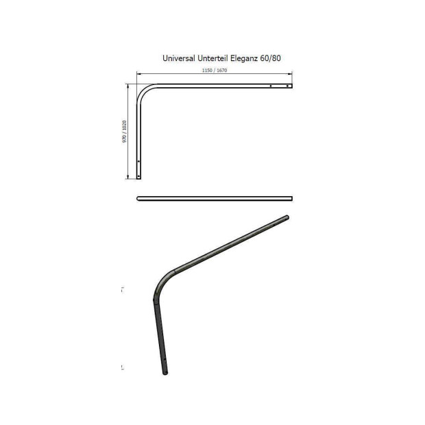 Handlauf Universal UnterTeile | Eleganz 60 Rand- und Wandbefestigung