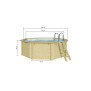 Trend Holzpool SET Achteck | blau | 470 x 470 x 124 cm | ca. 16,3 m³ Beckenvolumen