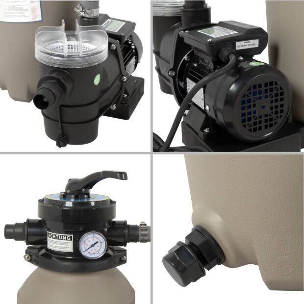 Filteranlage Trend Top Ø 250 mm mit 4 m³/h Pumpe mit Vorfilter | ohne Filtermedium