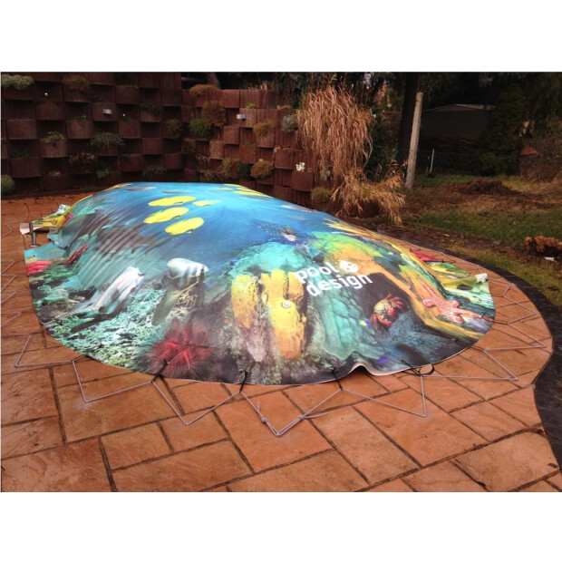Aufblasabdeckung - Bedruckt - für Rechteckbecken 300 x 300 cm P1