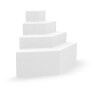 Trendstone Ecktreppe SMARAGD 118 x 118 cm | H 128 cm 4-stufig für Beckentiefe 150cm | Polystyrol | Kunststoffbeschichtung
