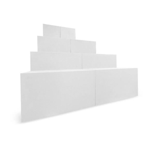 Trendstone Ecktreppe OBLIQUE 169 x 169 cm | H 128 cm 4-stufig für Beckentiefe 150cm | Polystyrol | Kunststoffbeschichtung