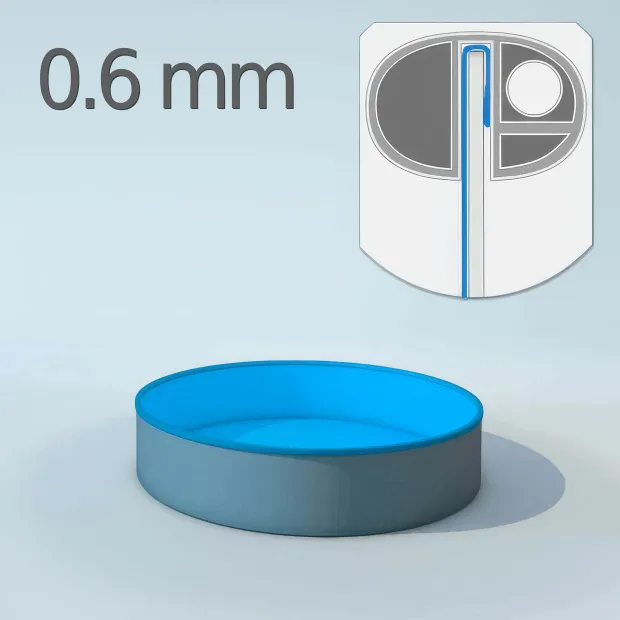 Schwimmbecken Poolfolie rund - Tiefe 120 cm x 0,6 mm - PVC blau - EHB
