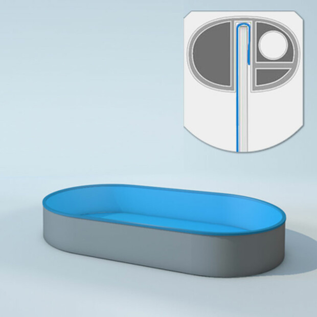 Schwimmbecken Innenhüllen oval - T=150 cm x 0,6 mm - PVC blau