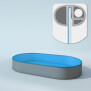 Schwimmbecken Innenh&uuml;llen oval - T=150 cm x 0,8 mm - PVC blau