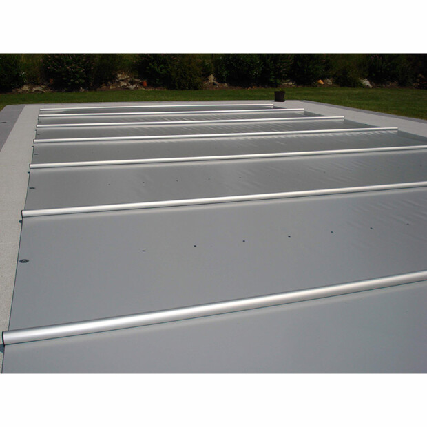 Evole Rollschutzabdeckung - Walu Pool Becken 800 x 400 cm - Plane 840 x 440 cm Lichtgrau