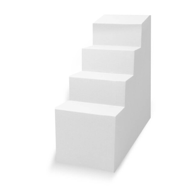 TrendStone Ecktreppe Variofit 118 x 58 cm | H 130 cm 4-stufig für Beckentiefe 150cm | Polystyrol | Kunststoffbeschichtung