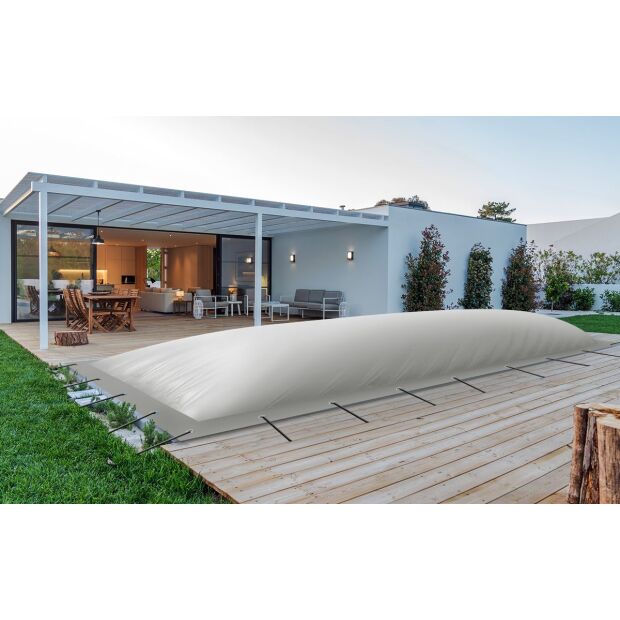 Aufblasbare Abdeckung - Rechteck - 600 x 300 cm in Grau RAL7038