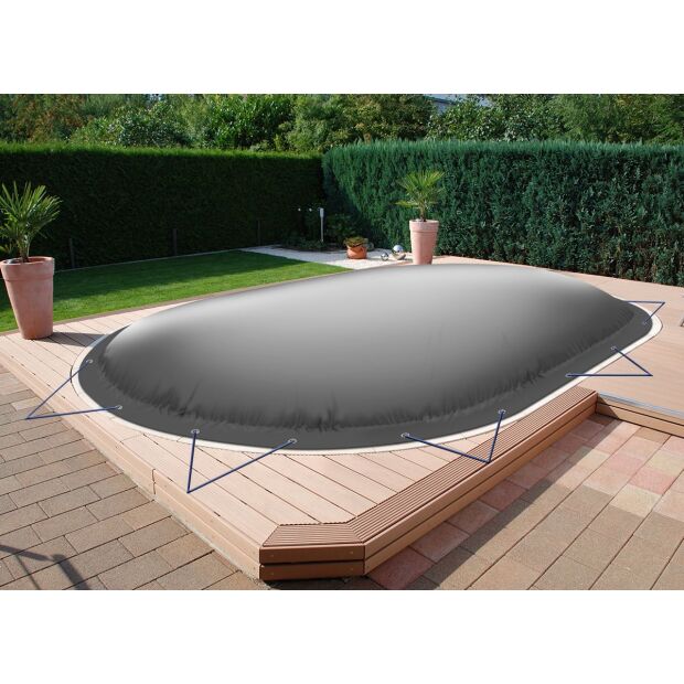 Aufblasbare Abdeckung - oval - 700cm x 350cm in Anthrazit RAL7016