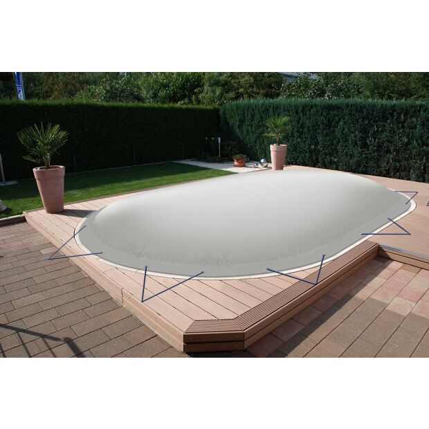 Aufblasbare Abdeckung - oval - 800cm x 400cm in Grau RAL7038