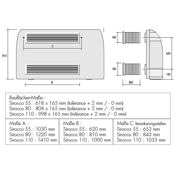 ZODIAC Sirocco Wand 55-110 - Pool-Schwimmbad Entfeuchter SIW110 - 4,6 l/h