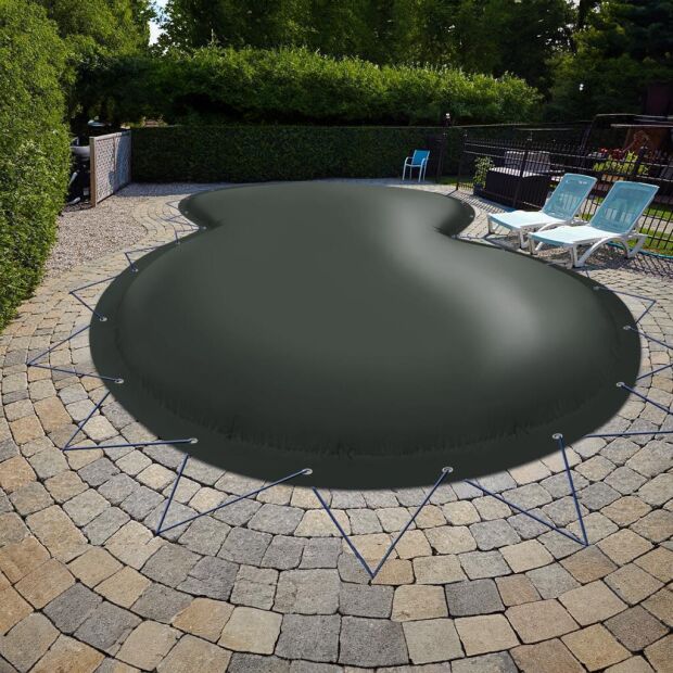 Aufblasbare Abdeckung - achtform - 470cm x 300cm in Grau RAL7038