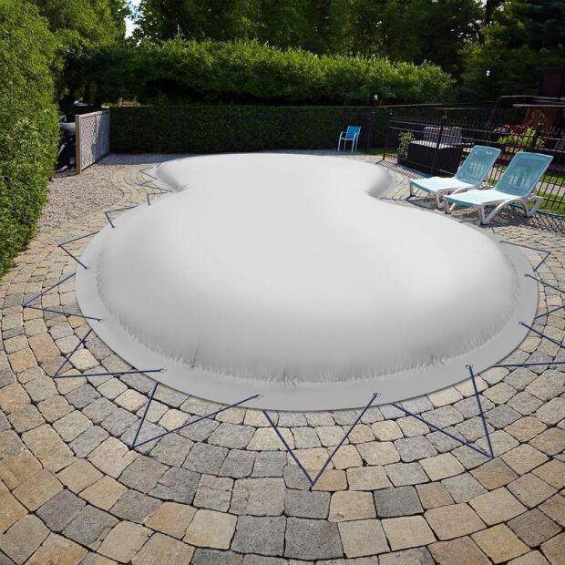 Aufblasbare Abdeckung - achtform - 855cm x 500cm in Blau RAL5002