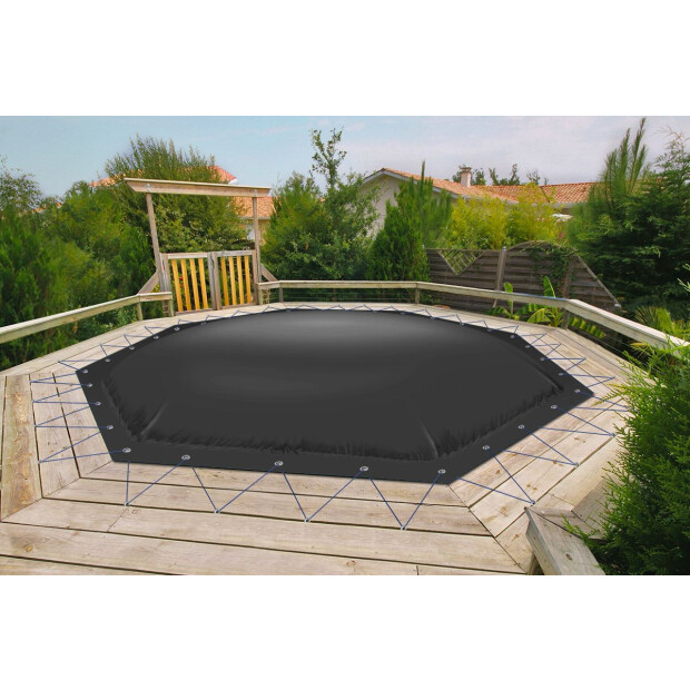 Aufblasbare Abdeckung - 8-Eck - 330 x 330 cm Anthrazit RAL7016