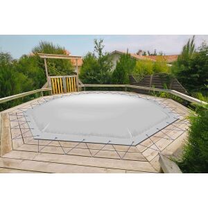 Aufblasbare Abdeckung - 8-Eck - 420 x 420 cm Lichtgrau...