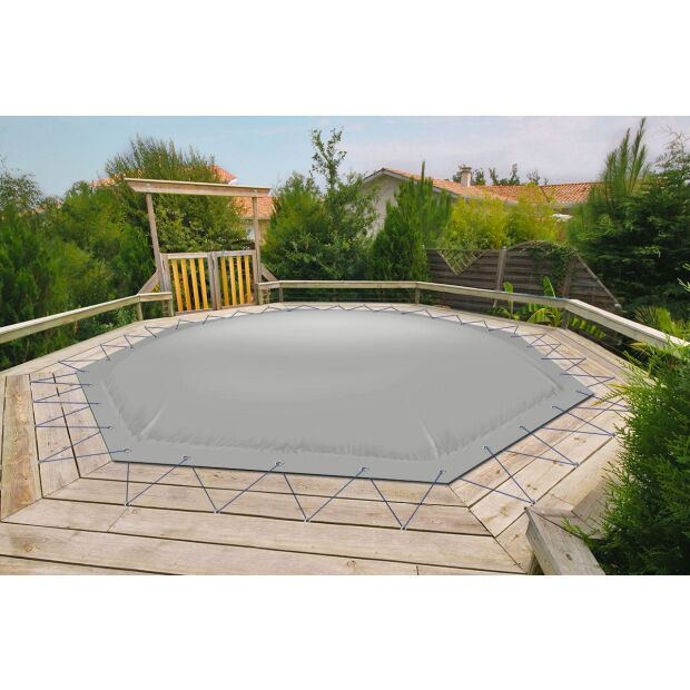 Aufblasbare Abdeckung - 8-Eck - 420 x 420 cm Grau RAL7038