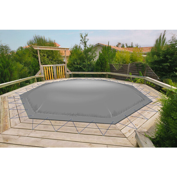 Aufblasbare Abdeckung - 8-Eck - 440 x 440 cm Grau RAL7037