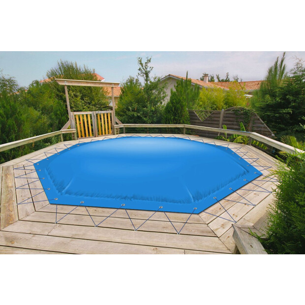 Aufblasbare Abdeckung - 8-Eck - 465 x 465 cm Blau RAL5015
