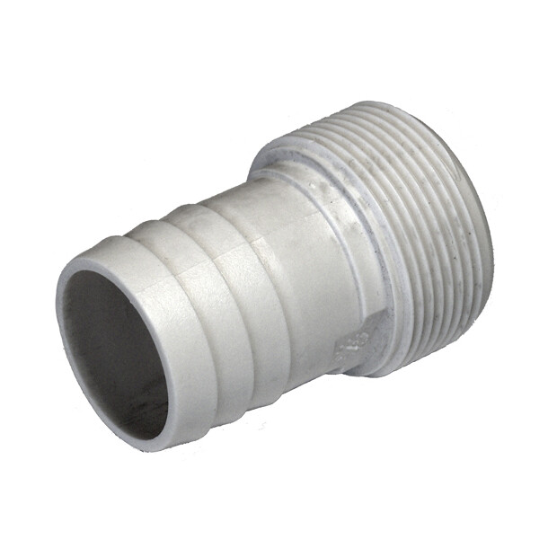 Druckschlauchtüllen in verschiedenen Ausführungen Ø 50 mm Klebe x 38 mm weiß gerippt