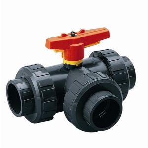 3-Wege Kugelhahn mit Klebemuffen D 50 mm