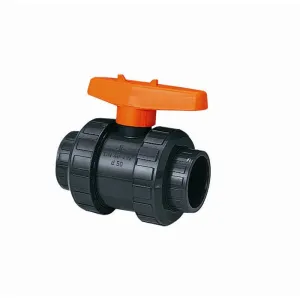 2-Wege Kugelhahn S6 mit Klebemuffen D 63 mm