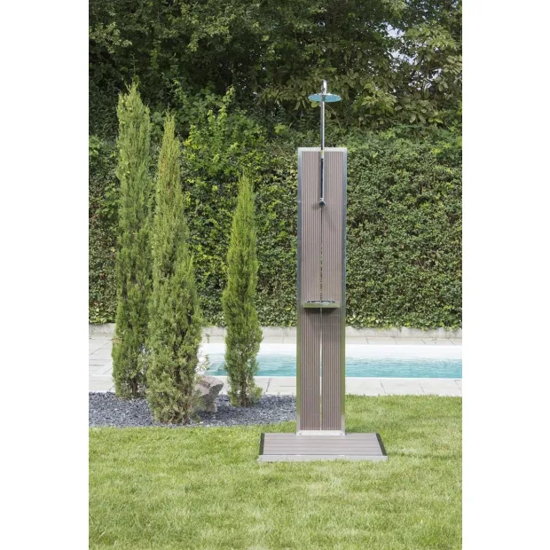 Gartendusche Bahama Edelstahl/ WPC inkl. Bodenplatte