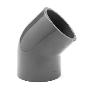 Winkel PVC 45&deg; aus Rohr, allseitig Klebemuffen...