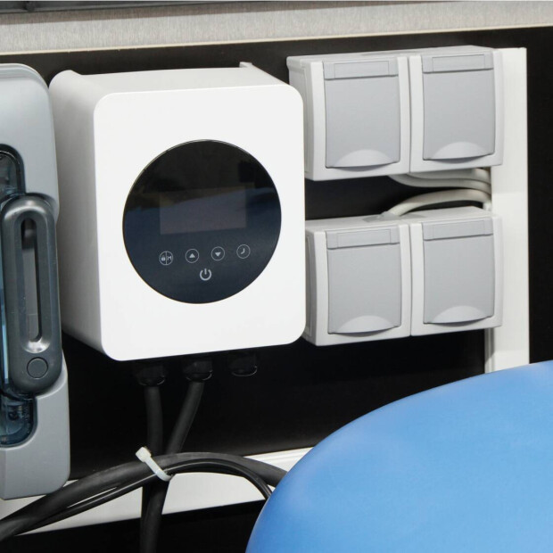 Trend Pool Technikbox | ohne Dosieranlage | Filter Trend Side Ø 500 mm | ProPump 7 | Holzoptik in Grau