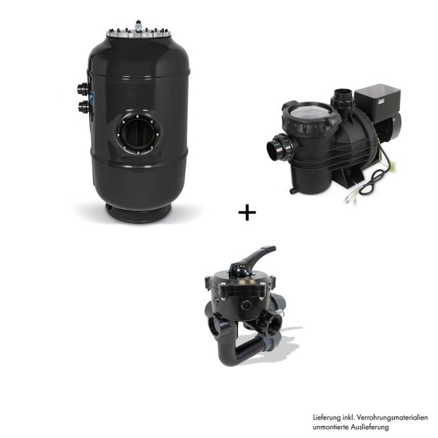 Sandfilteranlage GFK Hochschicht Filterkessel HSF-8 | VSP Pool Pumpe | 230 V
