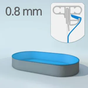 Schwimmbecken Innenh&uuml;llen oval mit Keilbiese - T=150...