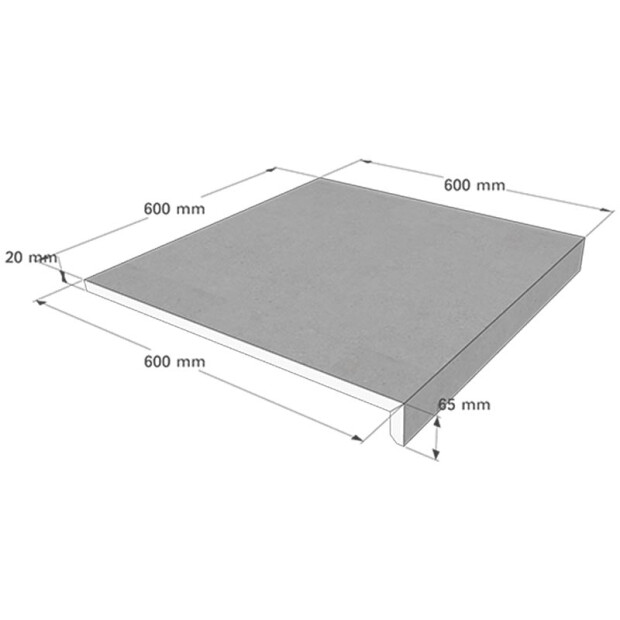 Ceramica mit L-Profil - 60 x 60 cm - Rechteck - Beckenrandsteine aus keramischen Feinsteinzeug