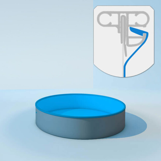 Schwimmbecken Innenhülle rund - Keilbiese - 120 cm x 0,6 mm - PVC blau 360 cm