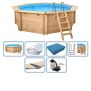 Holzpool Interline Basis Set Bali Achteck Rund - Becken, Folie, Filter und Leiter